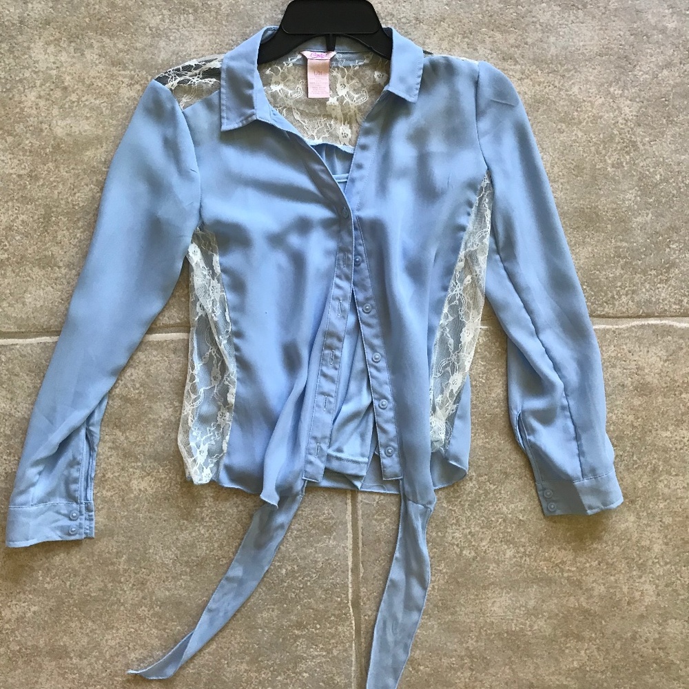 Candies Girls Junior Light Blue Collared Shirt